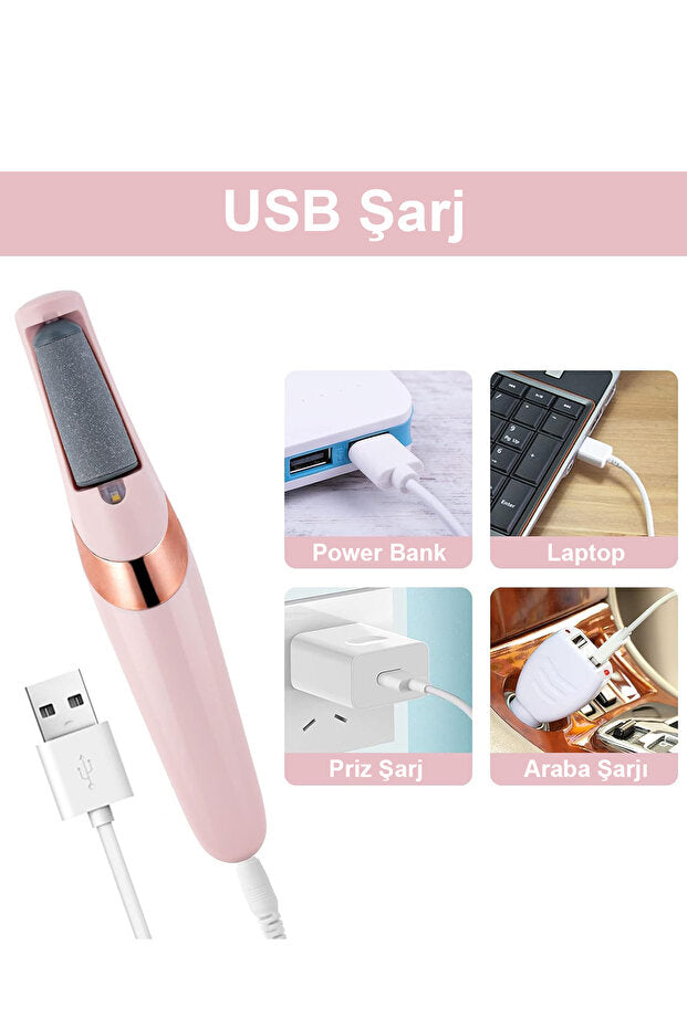 Blushcare tr™ USB Şarjlı Ayak Bakım Seti. Topuk ve Nasır Temizleyici